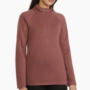 Stormpack | Ladies' Sweater Fleece lined Quarter Zip Pullover | Rose Pink size L